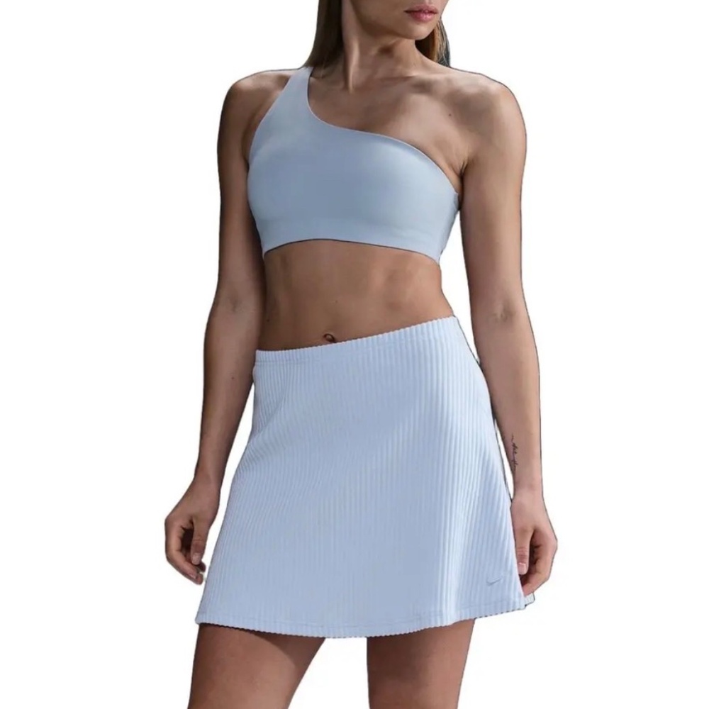 Nike Sportswear Chill Knit Ribbed Mini Skirt HJ1839-423 Blue Tint Women’s Small